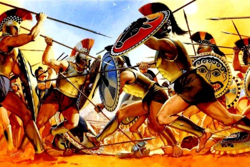 Столкновение гоплитов (Греция, VII в. до н.э.).